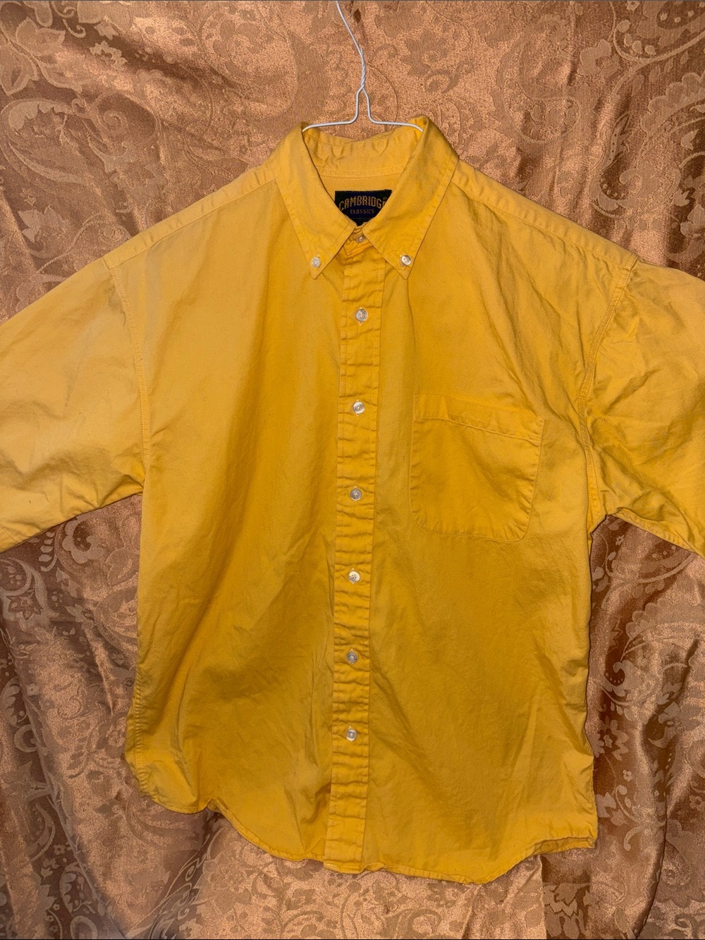 Classic Button-Down Men’s Shirt - Yellow